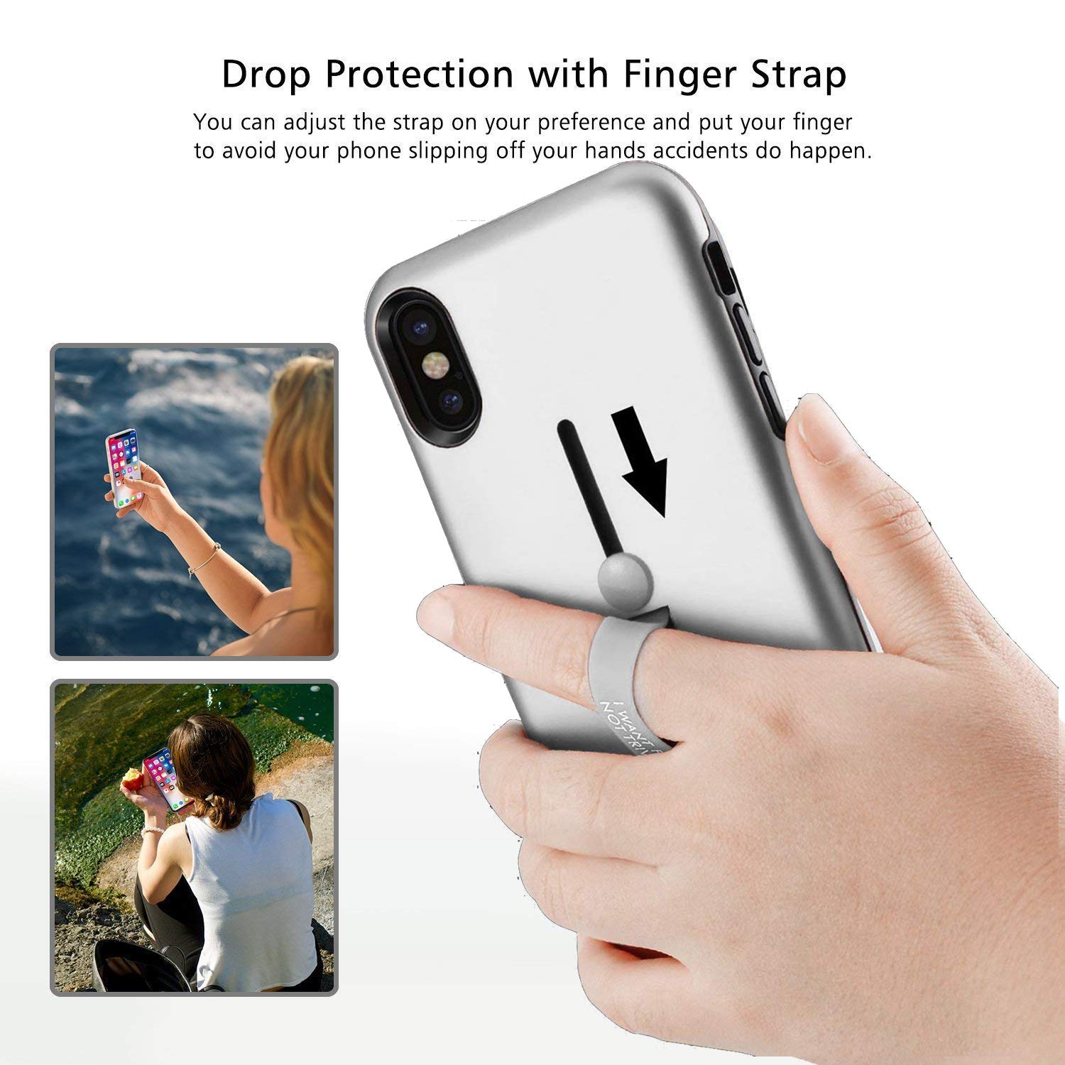 Amazon | Owrora iPhone Xs Maxケース 指ストラップケース 指リング